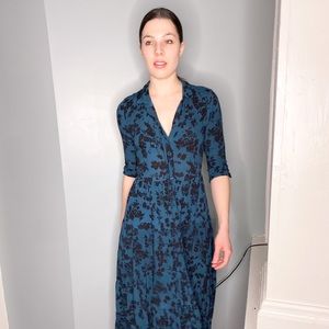 Teal with Black Floral detail Amuse Society Dress